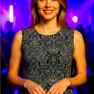 NWT Ronni Nicole Sparkly Black Vintage Top XL
